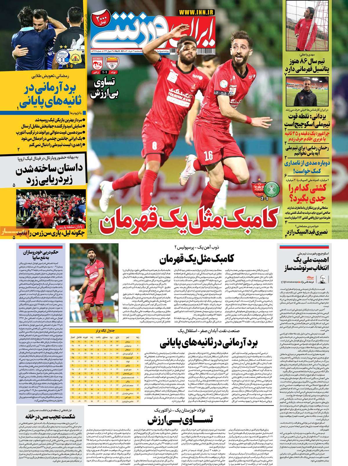 تیتر روزنامه های 4 خرداد 1400