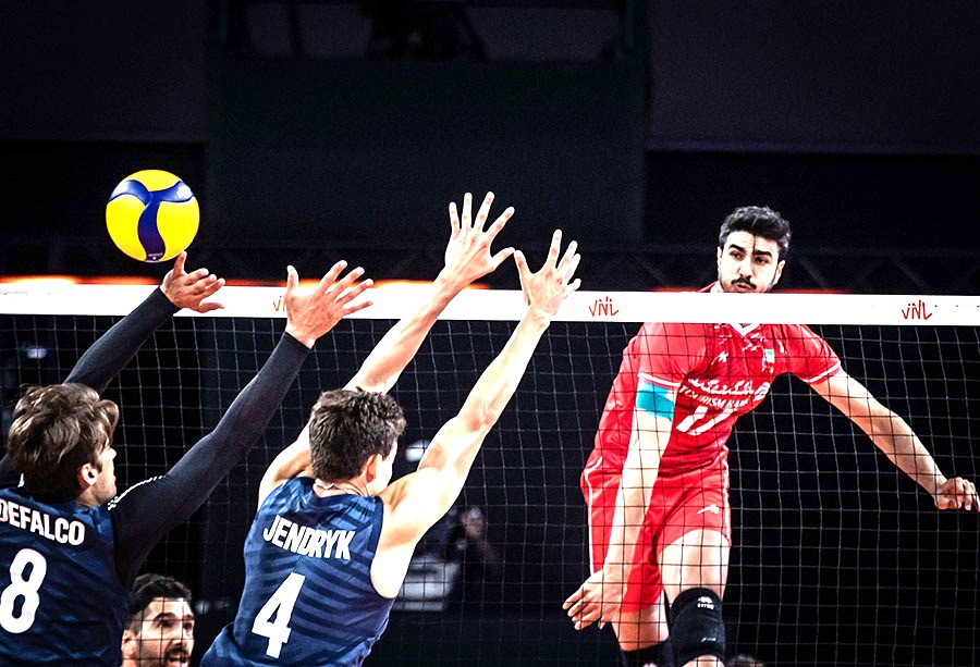 پیروزی ایران برابر آمریکا در مسابقات لیگ ملتهای والیبال