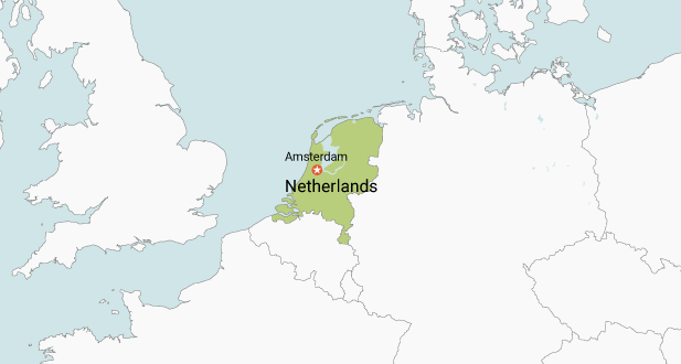 هلند در نقشه جهان