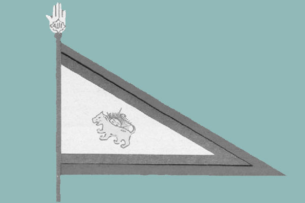 درفش مثلثی از تابلوی جنگ غوریان اثر احمد 1260 ه‍.ق 