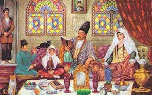 نگاره ای از نوروز در اواخر دوران قاجار