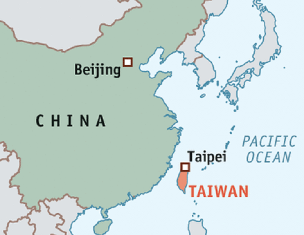 کشور تایوان روی نقشه