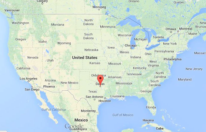 موقعیت دالاس روی نقشه امریکا