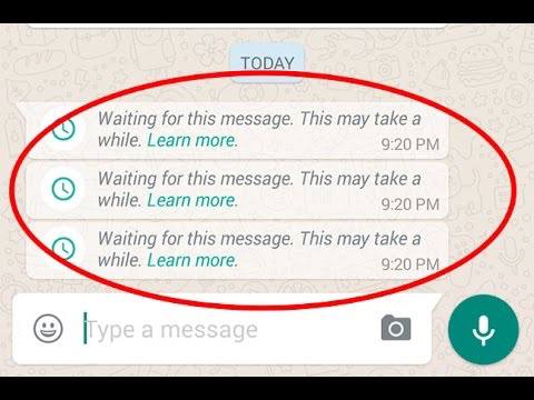 دلیل نمایش پیغام waiting for this message در واتساپ