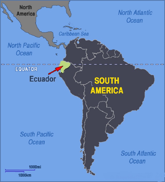 اکوادور روی نقشه
