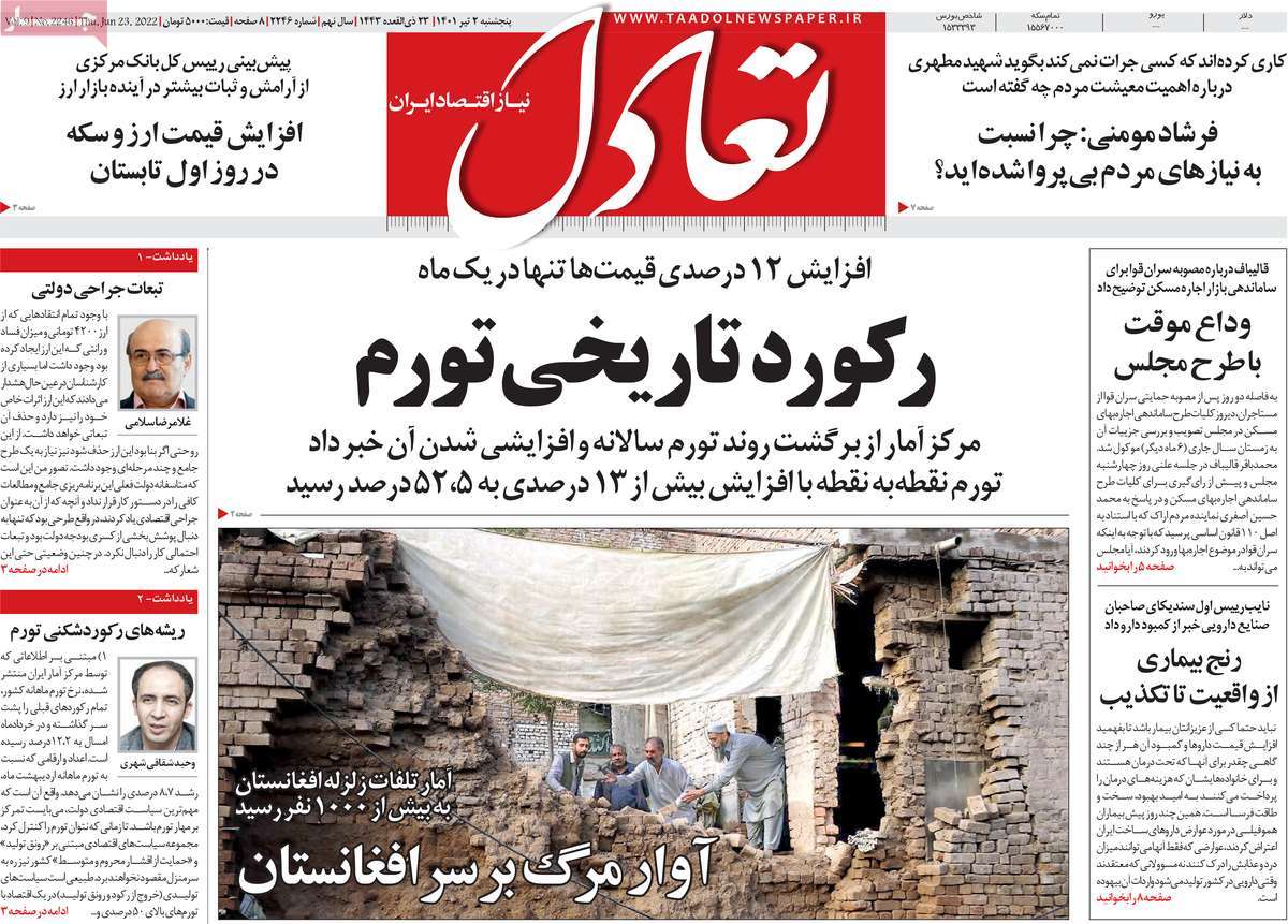 تیتر روزنامه های 2 تیر 1401