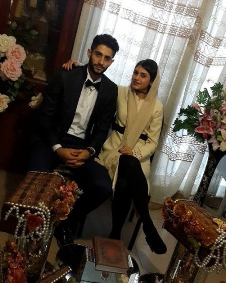 میلاد عبادی پور و همسرش