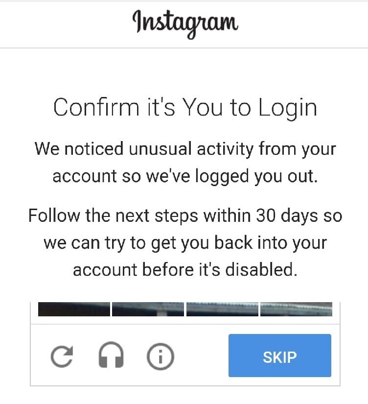 نمایش خطا Confirm it's You to Login در اینستاگرام