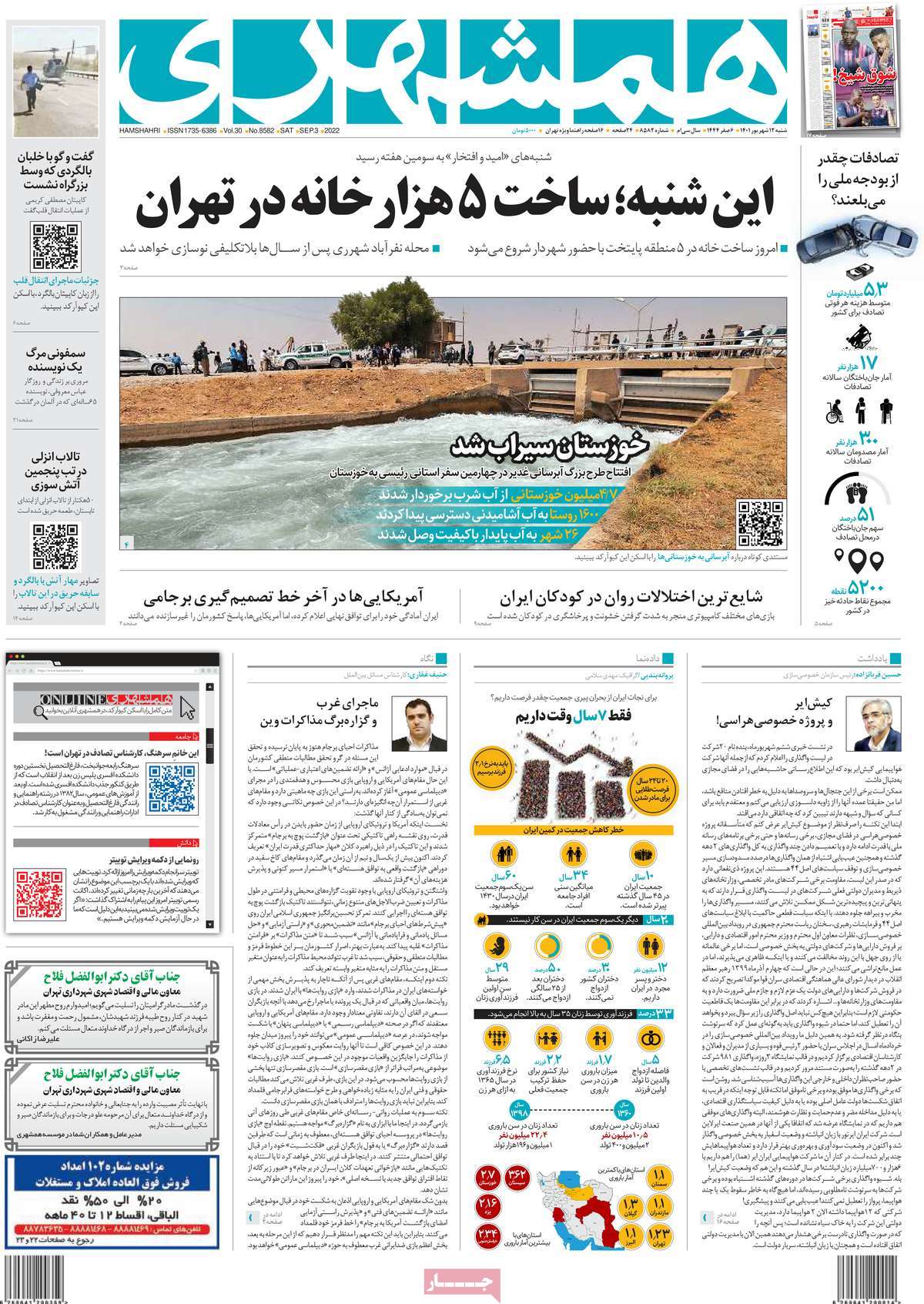 تیتر روزنامه های 12 شهریور1401
