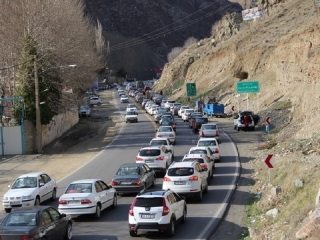 ترافیک نیمه سنگین در برخی مقاطع محور چالوس