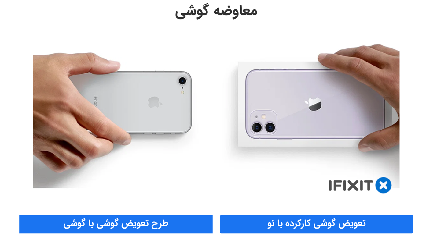 طرح تعویض گوشی و لپ تاپ کارکرده