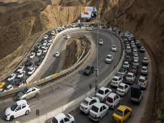 ترافیک سنگین در محور چالوس و آزاد راه تهران- شمال