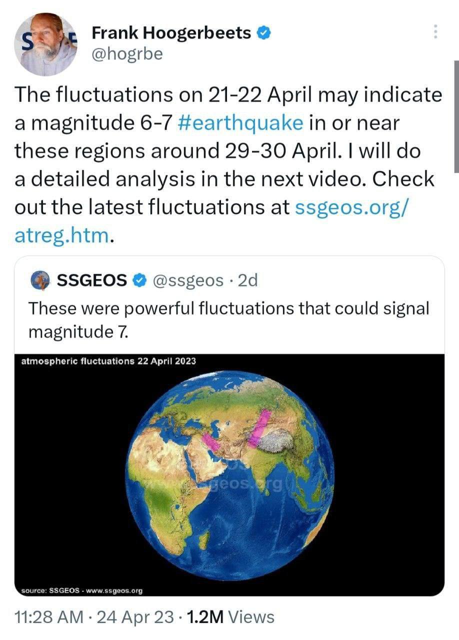 پیش بینی زلزله فرانک هوگربیتس