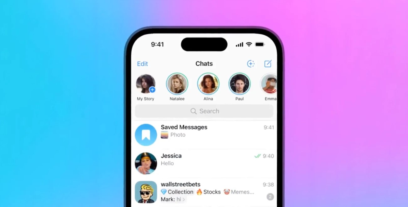 گذاشتن استوری در تلگرام