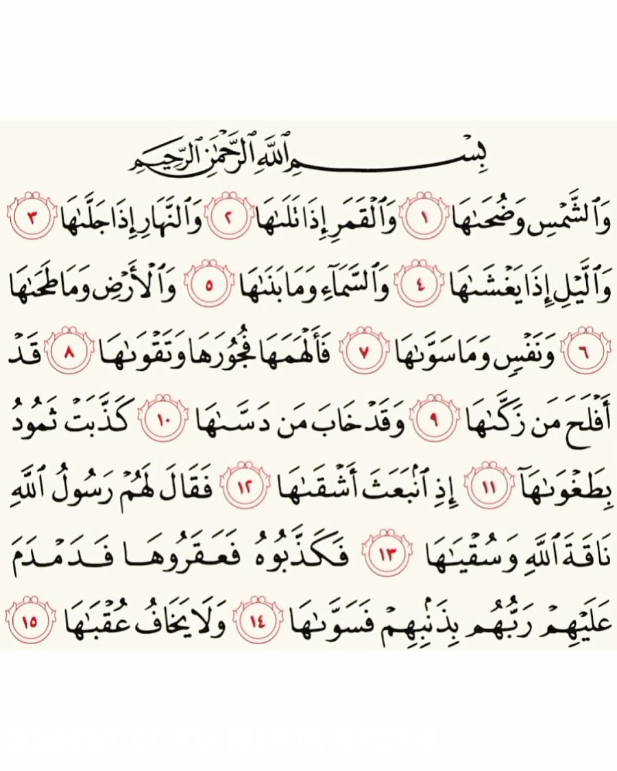 سوره الشمس همراه با ترجمه