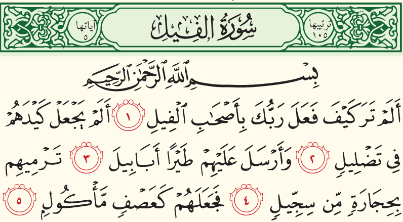 سوره الفیل همراه با ترجمه