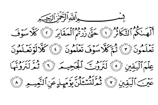 معرفی سوره التکاثر