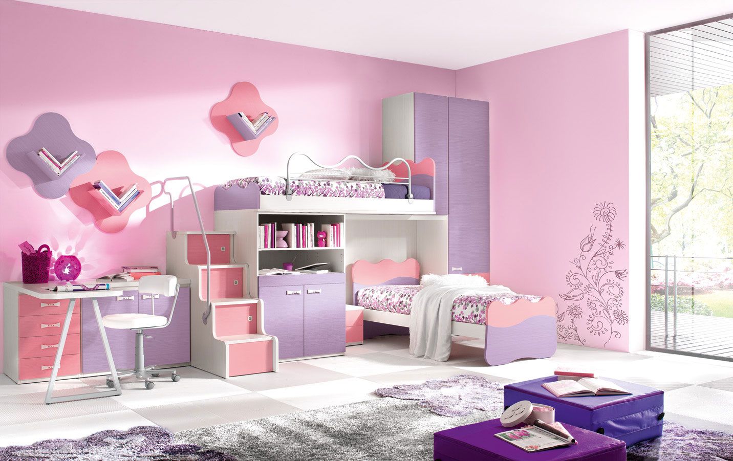 طرح اتاق خواب برای دختران