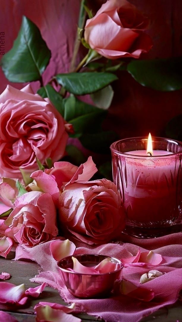 عکس زیبا از شمع آرایی همراه با گل آرایی