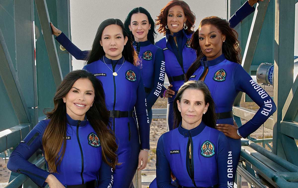 لورن سانچز نامزد جف بزوس و کیتی پری خواننده به فضا رفتند