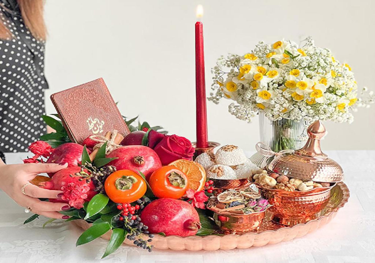 تزیینات شب یلدا برای عروس خانم ها با دیزاینی ساده و شیک