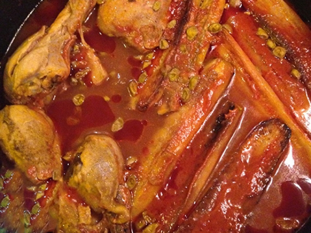خورش جوجه و غوره و بادمجان