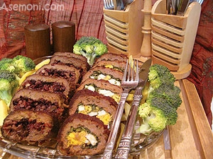 رولت مرغ و گوشت