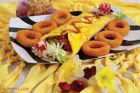 رولت گوشت و سبزیجات