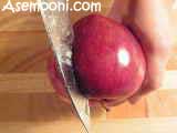 آموزش تزیین میوه سیب به شکل برگ