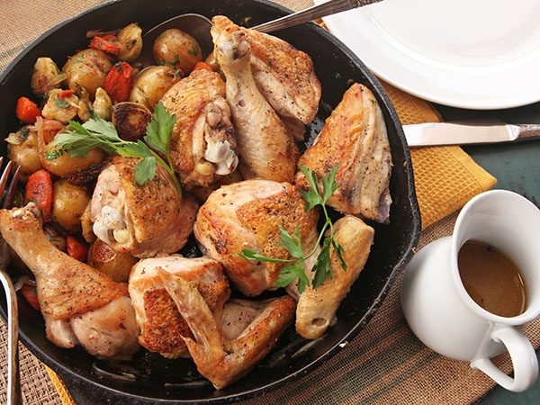 طرز تهیه خوراک مرغ و سبزیجات