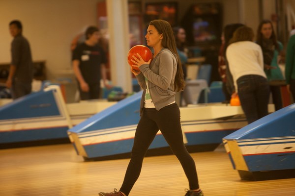 Cornell Days and Diversity Hosting month events: Bowling in Helen Newman Hall.