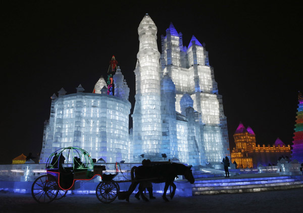 harbin-ice-castle-with-horse