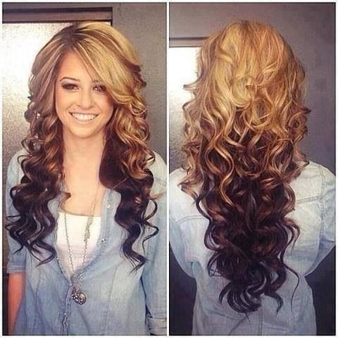 Reverse Ombre Hair Curly Long Hairstyles مدل رنگ موی سال 2016