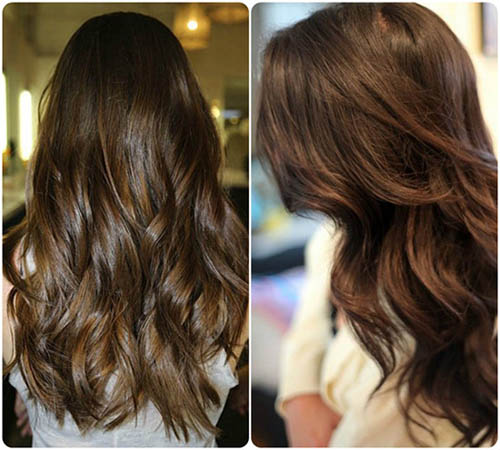 a warm milk chocolate color with soft copper highlights for 2015 hair color trends مدل رنگ موی سال 2016