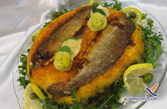 ته چین ماهی غذای مجلسی