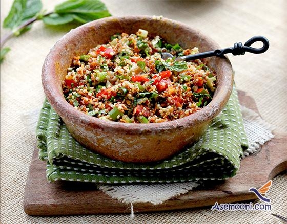 تهیه سالاد تبوله به همراه آموزش