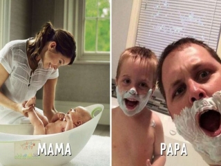 تفاوت بین بابا ها و مامان ها :-)