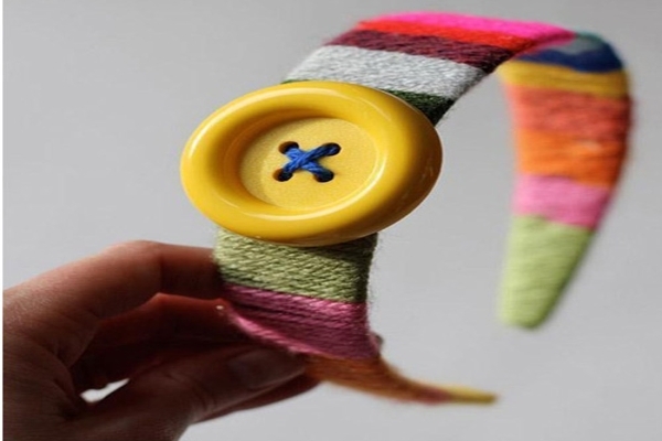 آموزش ساخت تل موی زیبای نخی رنگارنگ