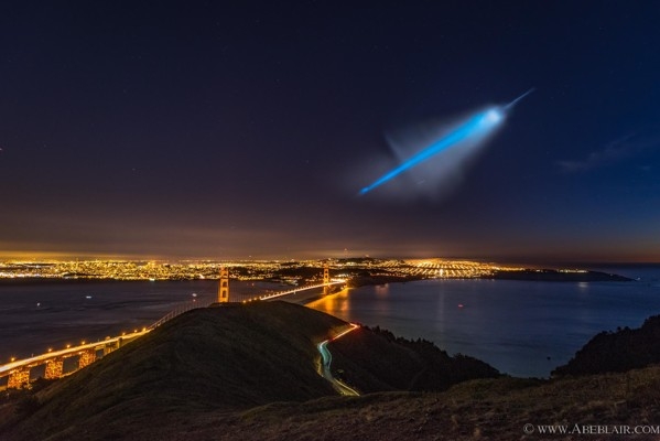 تصویر روز نجومی ناسا : شبح موشک بر فراز سانفرانسیسکو