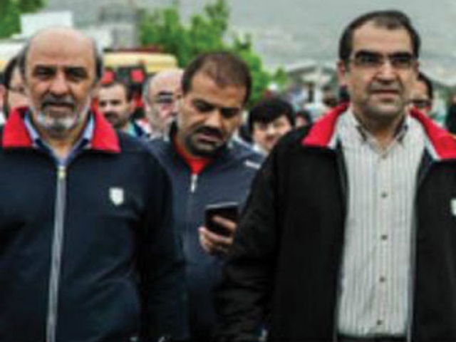 وزیر ورزش و رئیس سازمان لیگ در راهپیمایی 22 بهمن