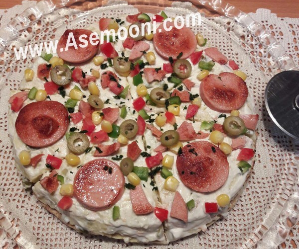 پیتزای الویه؛ شکیل و خوشمزه