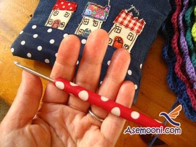 آموزش تصویری قلاب بافی کوسن