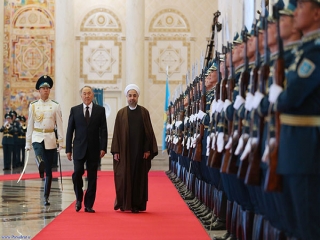 استقبال رسمی رئیس جمهور قزاقستان از روحانی