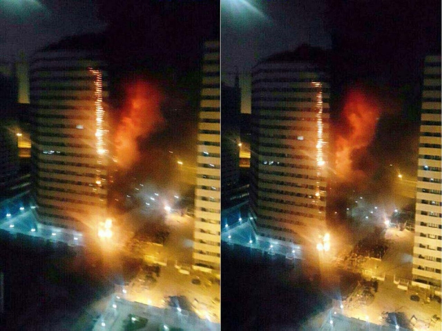 آتش سوزی در برج پامچال چهار مصدوم در پی داشت