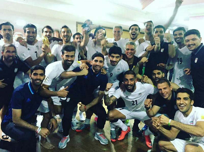 شادی بازیکنان تیم ملی بعد از صعود به جام جهانی