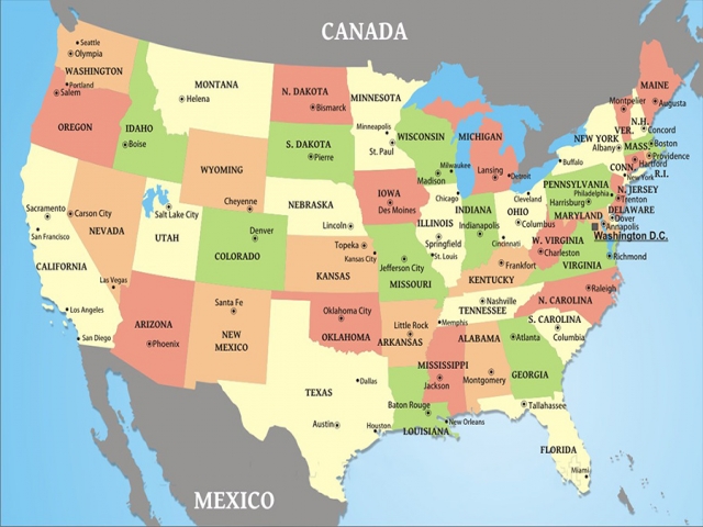 نقشه کشور آمریکا