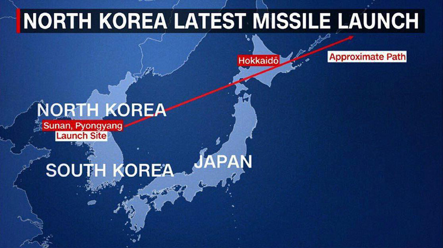پرواز موشک کره شمالی از فراز ژاپن؛ درخواست تشکیل جلسه شورای امنیت