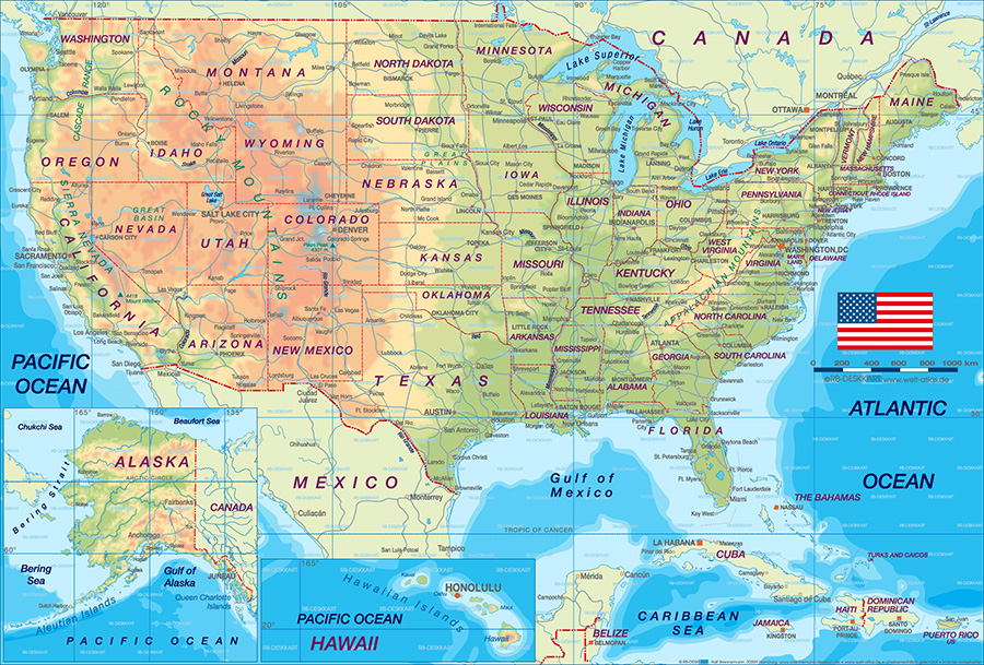 نقشه ایالات متحده آمریکا