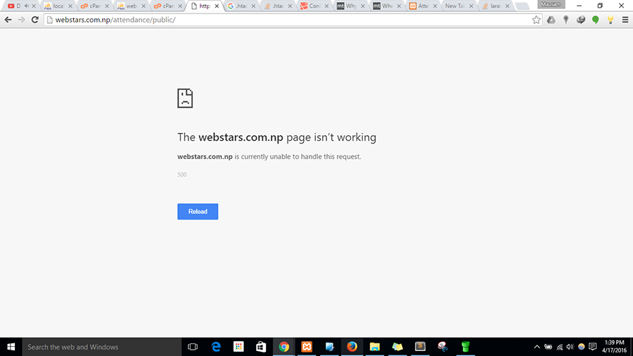 خطای HTTP ERROR 500 وب سایت