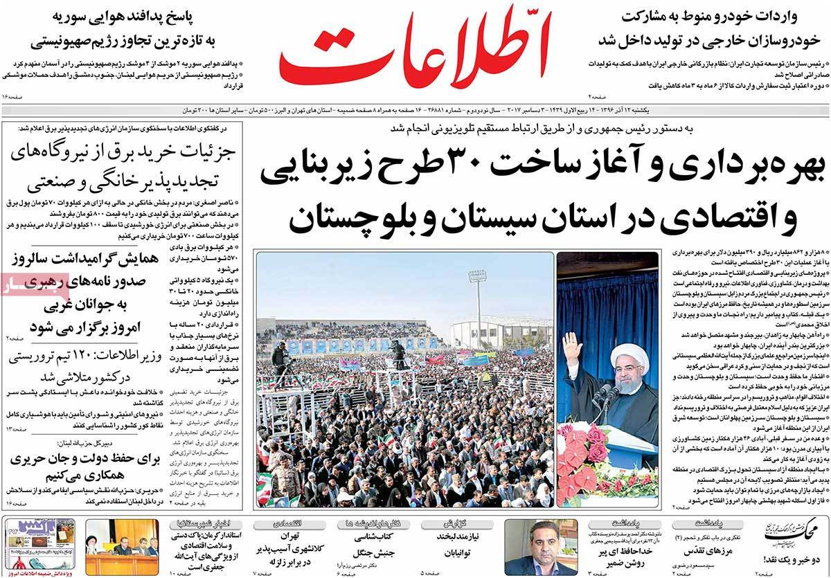 تیتر روزنامه های 12 آذر 1396 تیتر روزنامه های 12 آذر 1396